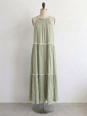 NWT Sage Boho Maxi Dress Hippie Cottagecore Wedding Guest Beach Cruise